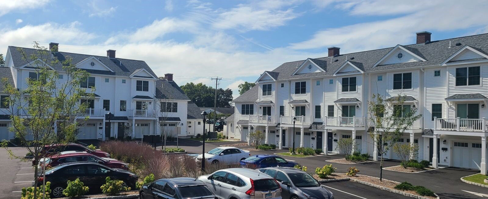 Brick townhomes at one of Hub Realty’s communities in Connecticut