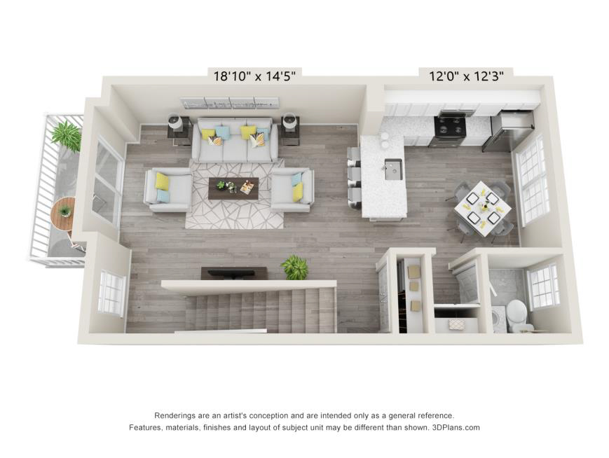 Two-Story Townhouse floor plan at Townhomes at Colonial Village, Glastonbury, CT